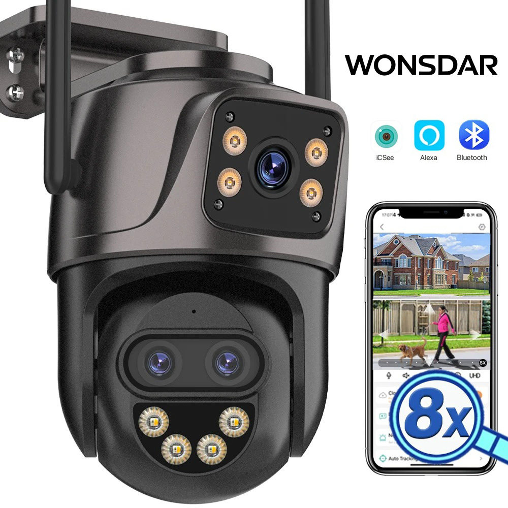 Smart Home Camera Ezviz - كاميرا WONSDAR IP خارجية بثلاث عدسات،