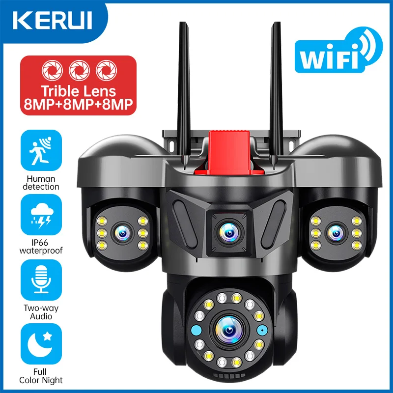 Smart Home Camera Ezviz - كاميرا KERUI 12K 24MP خارجية تعمل
