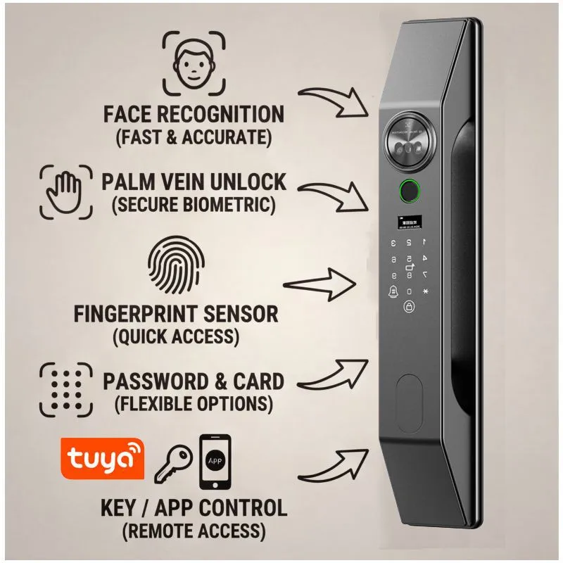 قفل ذكي متعدد اللغات للمنزل، ي - مراجعة Smart Home Door Lock وسعره